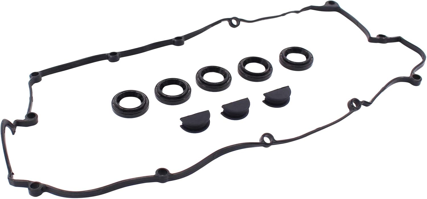 NewYall Engine Valve Cover Gasket Set for Hyundai for Kia Elantra 2003-2012 Tiburon 2003-2008 Tucson Spectra5 2005-2009 Spectra 2004-2009 Sportage 2005-2010 2.0L with Spark Plug Seals