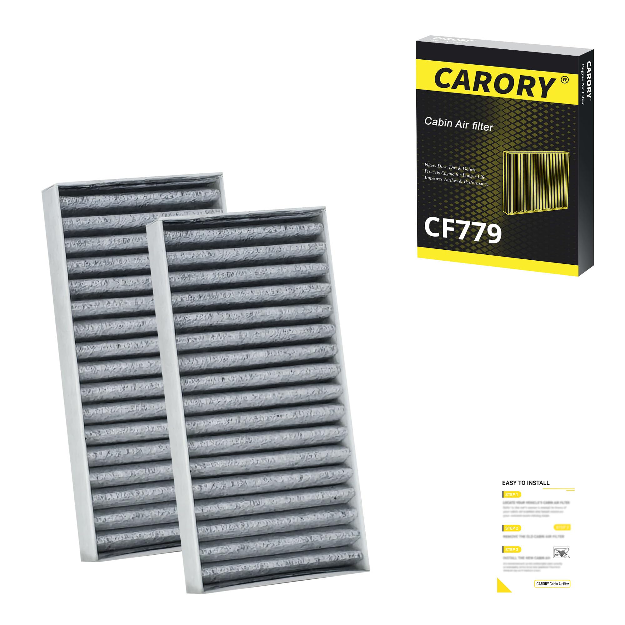 Cabin Air Filter w/Activated Carbon for Toyota Camry, Corolla, RAV4, Highlander, Lexus RX350, NX300, GX460, Subaru Legacy, Outback, Jaguar F-Pace, Land Rover Discovery, Range Rover and More