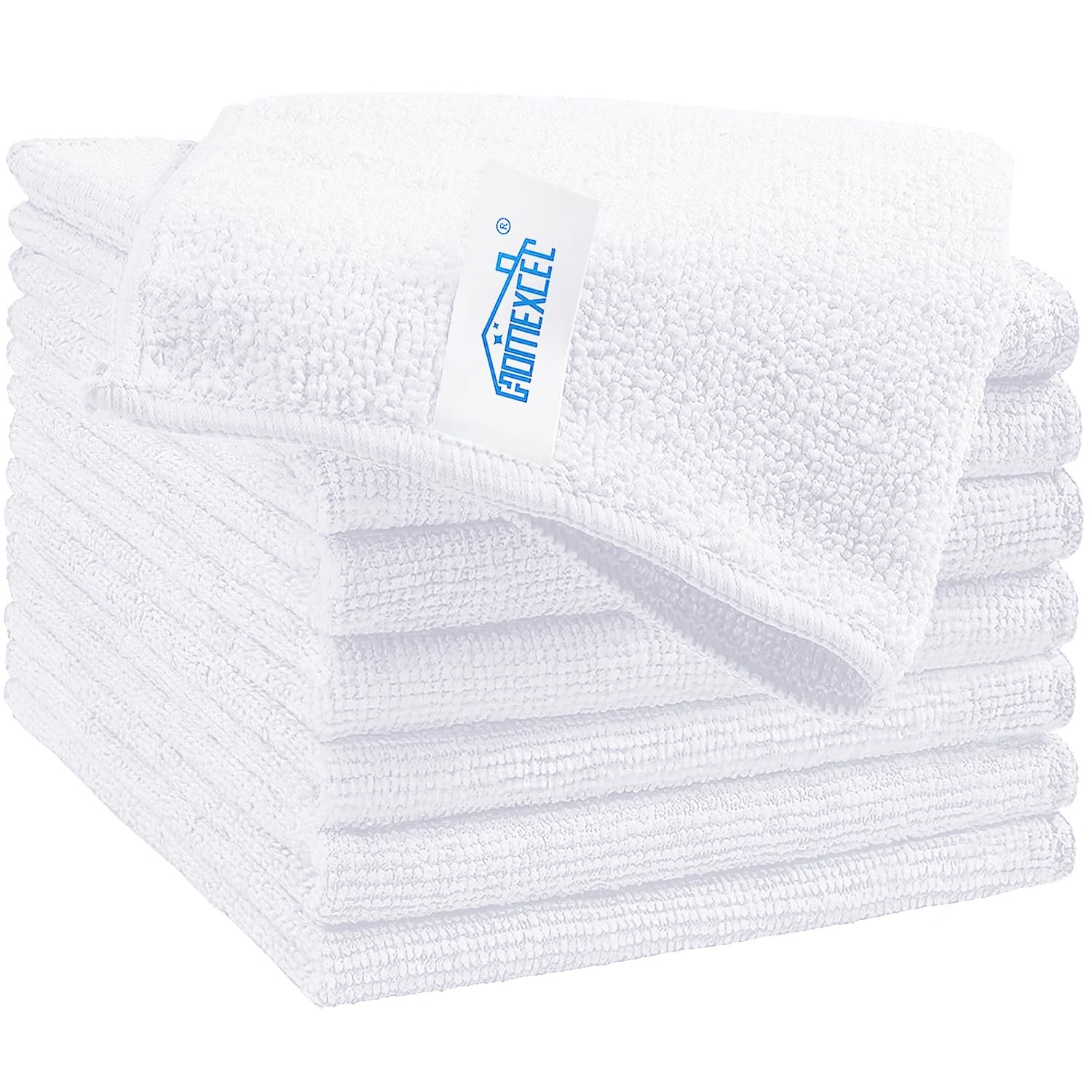 HOMEXCEL Microfiber Cleaning Cloth, 50 Pack Cleaning Rags, Cleaning Towels with 4 Color Assorted, 11.5"X11.5"(Green/Blue/Yellow/Pink)