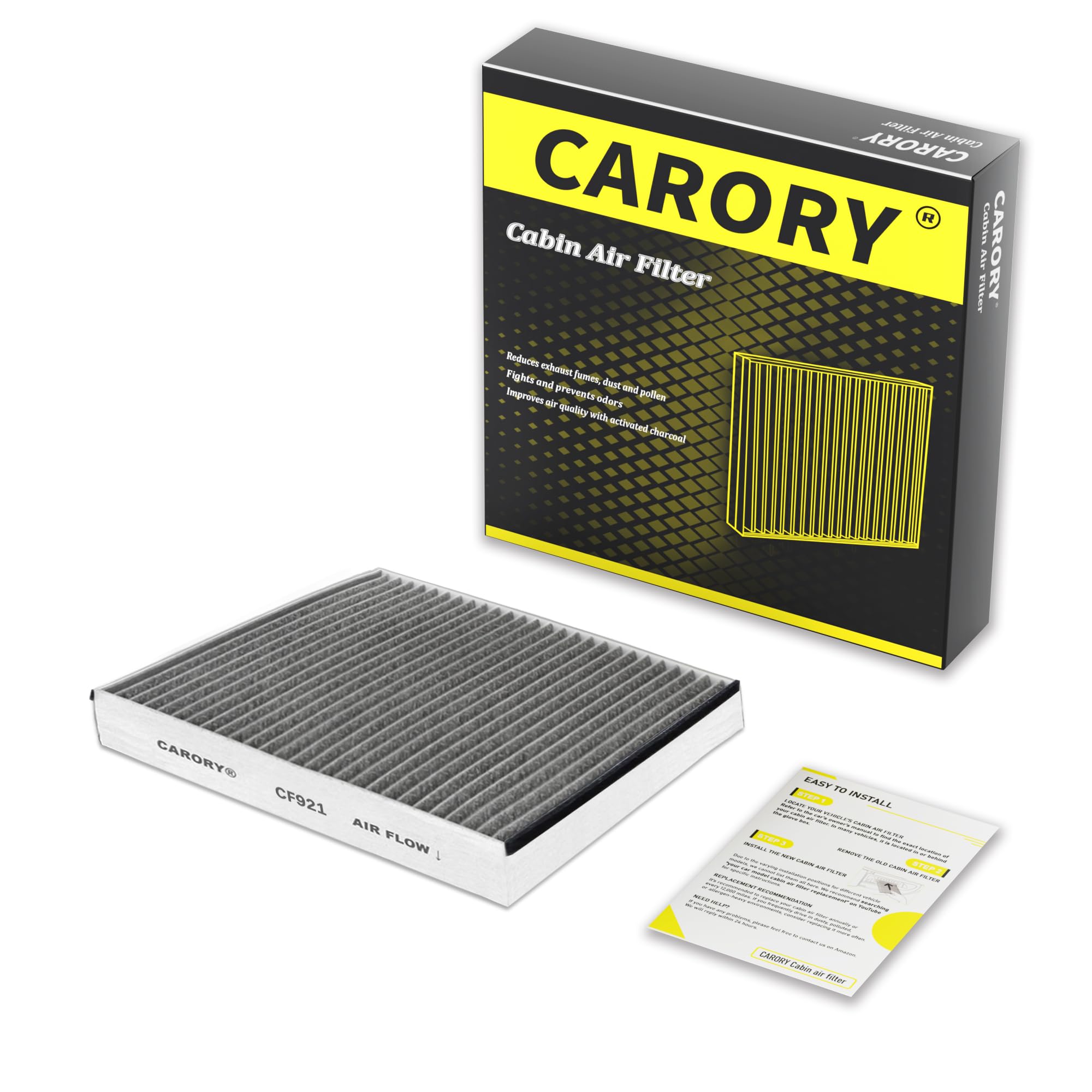 Cabin Air Filter w/Activated Carbon for Toyota Camry, Corolla, RAV4, Highlander, Lexus RX350, NX300, GX460, Subaru Legacy, Outback, Jaguar F-Pace, Land Rover Discovery, Range Rover and More