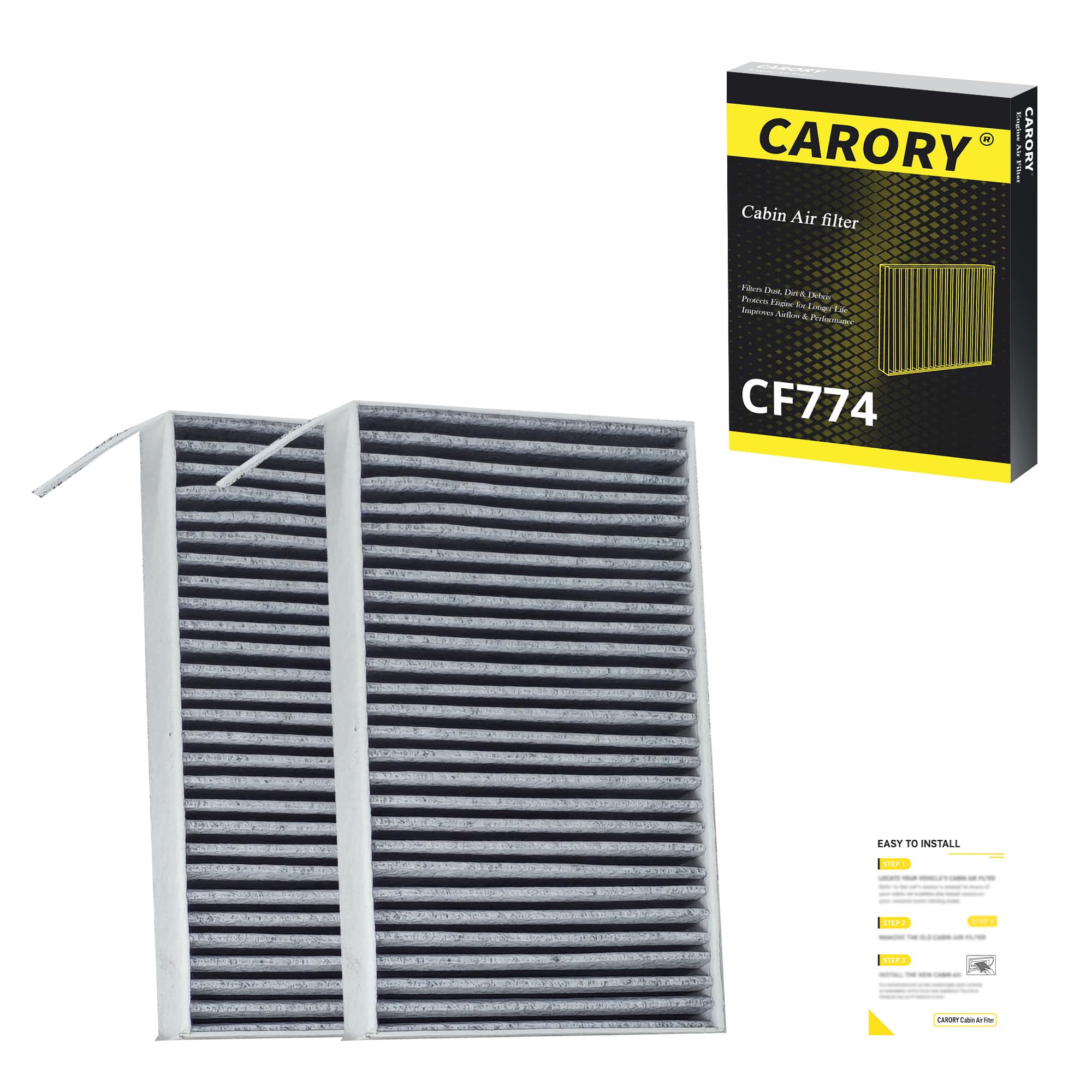 Cabin Air Filter w/Activated Carbon for Toyota Camry, Corolla, RAV4, Highlander, Lexus RX350, NX300, GX460, Subaru Legacy, Outback, Jaguar F-Pace, Land Rover Discovery, Range Rover and More