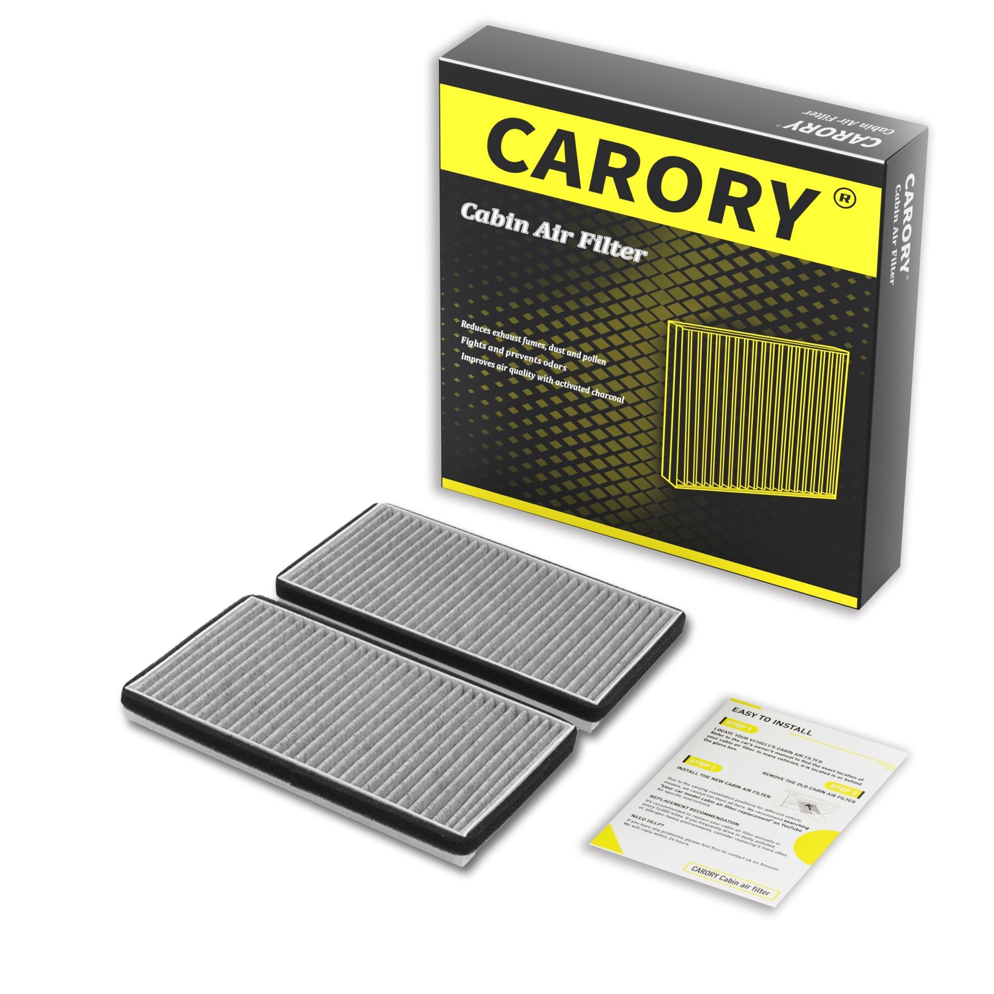 Cabin Air Filter w/Activated Carbon for Toyota Camry, Corolla, RAV4, Highlander, Lexus RX350, NX300, GX460, Subaru Legacy, Outback, Jaguar F-Pace, Land Rover Discovery, Range Rover and More