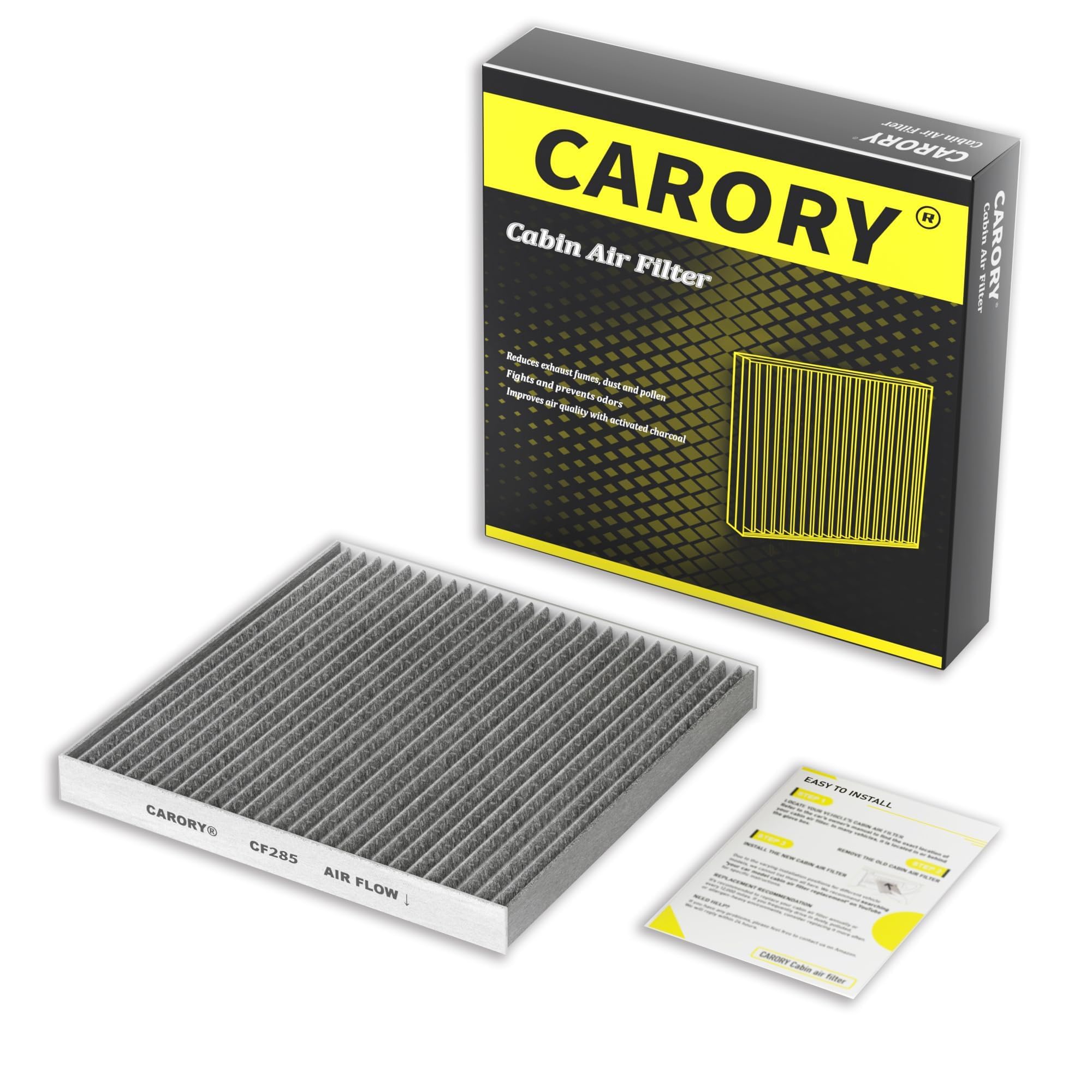 Cabin Air Filter w/Activated Carbon for Toyota Camry, Corolla, RAV4, Highlander, Lexus RX350, NX300, GX460, Subaru Legacy, Outback, Jaguar F-Pace, Land Rover Discovery, Range Rover and More