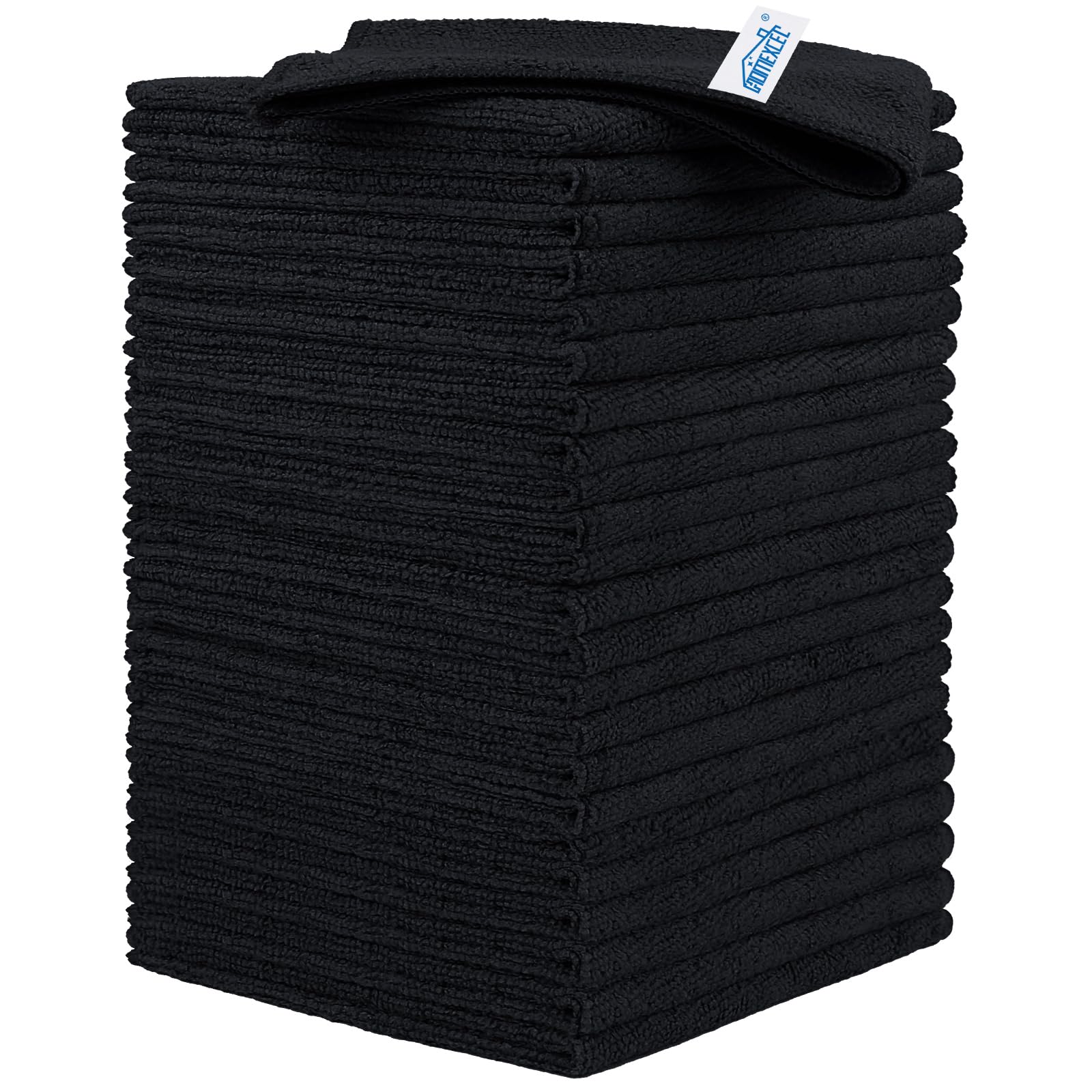 HOMEXCEL Microfiber Cleaning Cloth, 50 Pack Cleaning Rags, Cleaning Towels with 4 Color Assorted, 11.5"X11.5"(Green/Blue/Yellow/Pink)