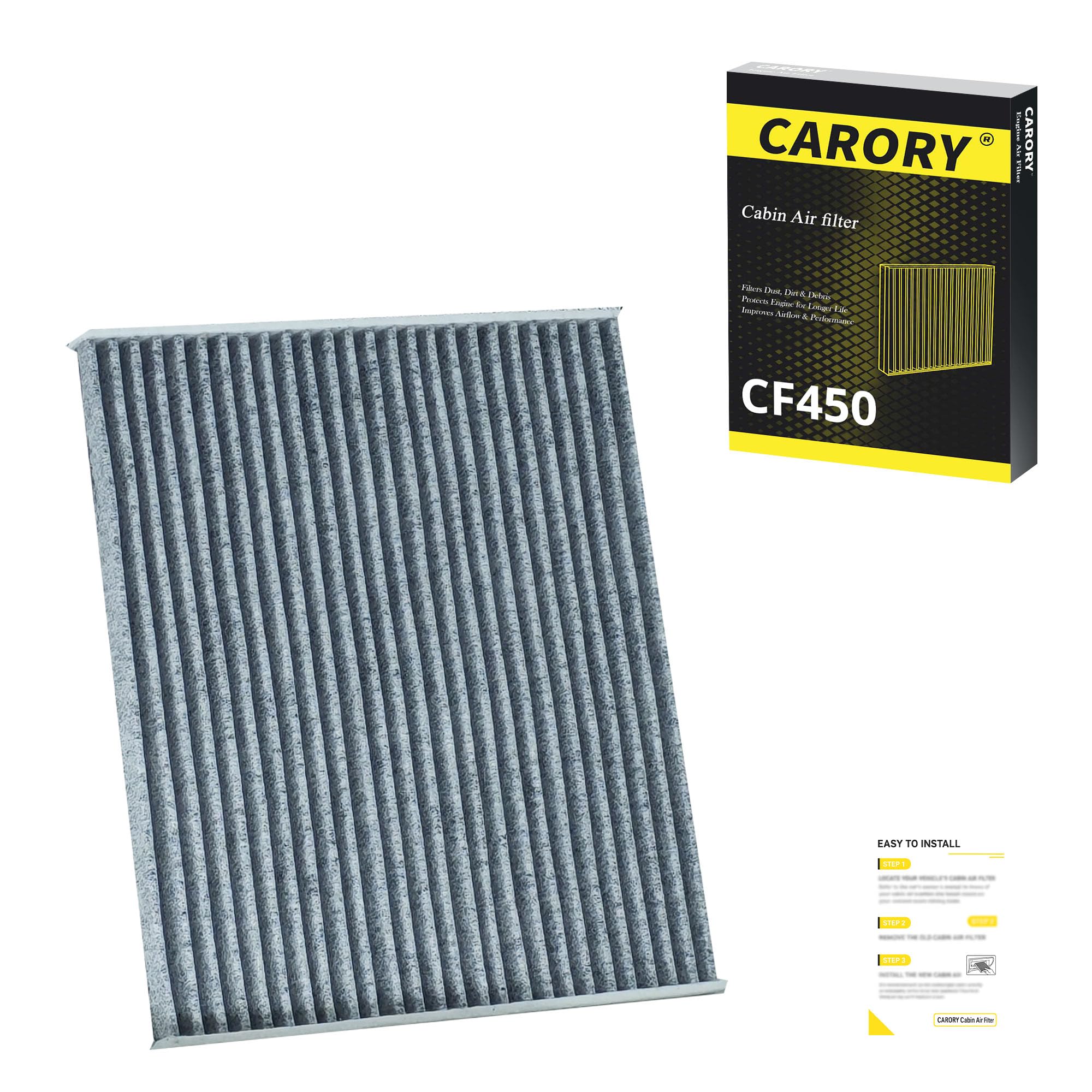 Cabin Air Filter w/Activated Carbon for Toyota Camry, Corolla, RAV4, Highlander, Lexus RX350, NX300, GX460, Subaru Legacy, Outback, Jaguar F-Pace, Land Rover Discovery, Range Rover and More