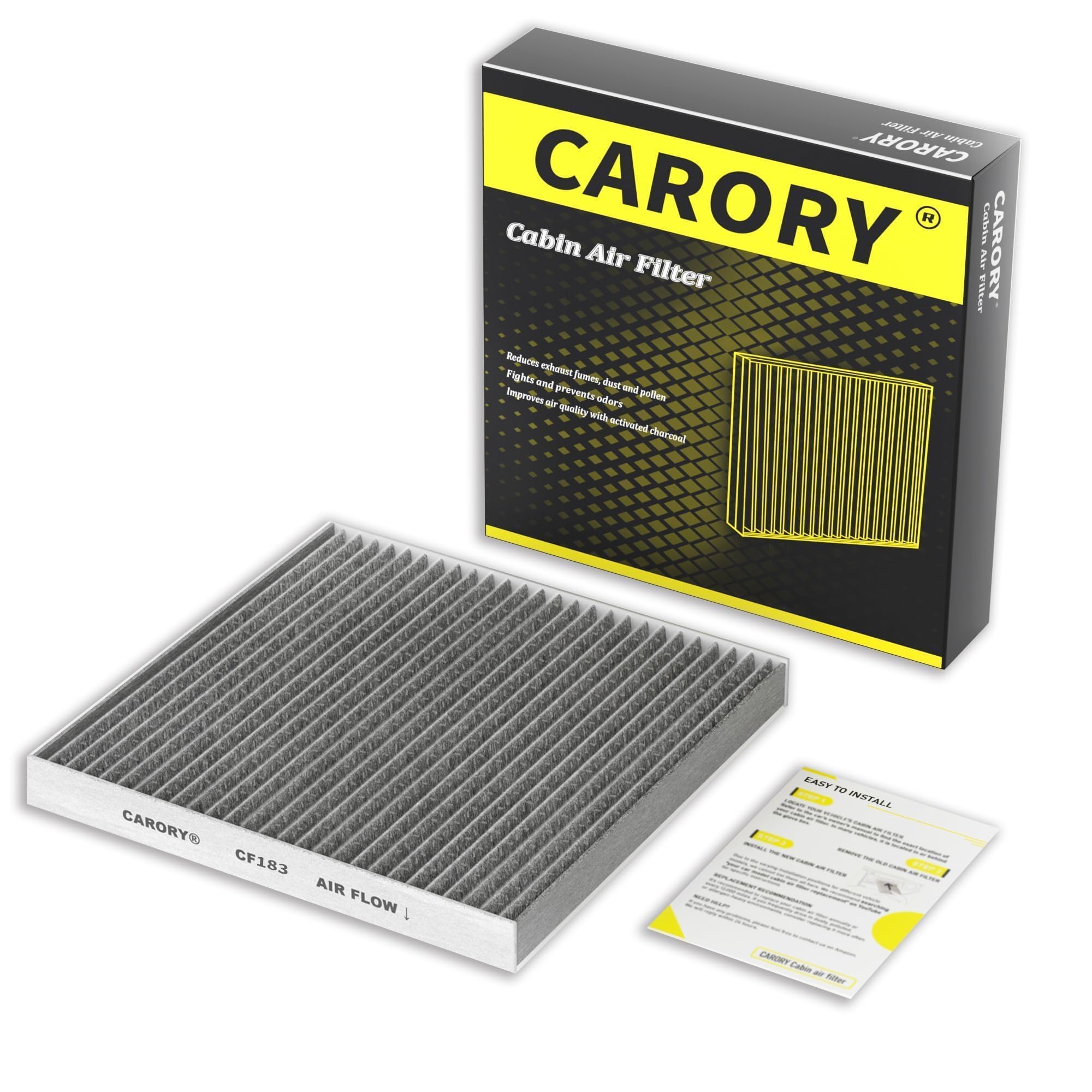 Cabin Air Filter w/Activated Carbon for Toyota Camry, Corolla, RAV4, Highlander, Lexus RX350, NX300, GX460, Subaru Legacy, Outback, Jaguar F-Pace, Land Rover Discovery, Range Rover and More