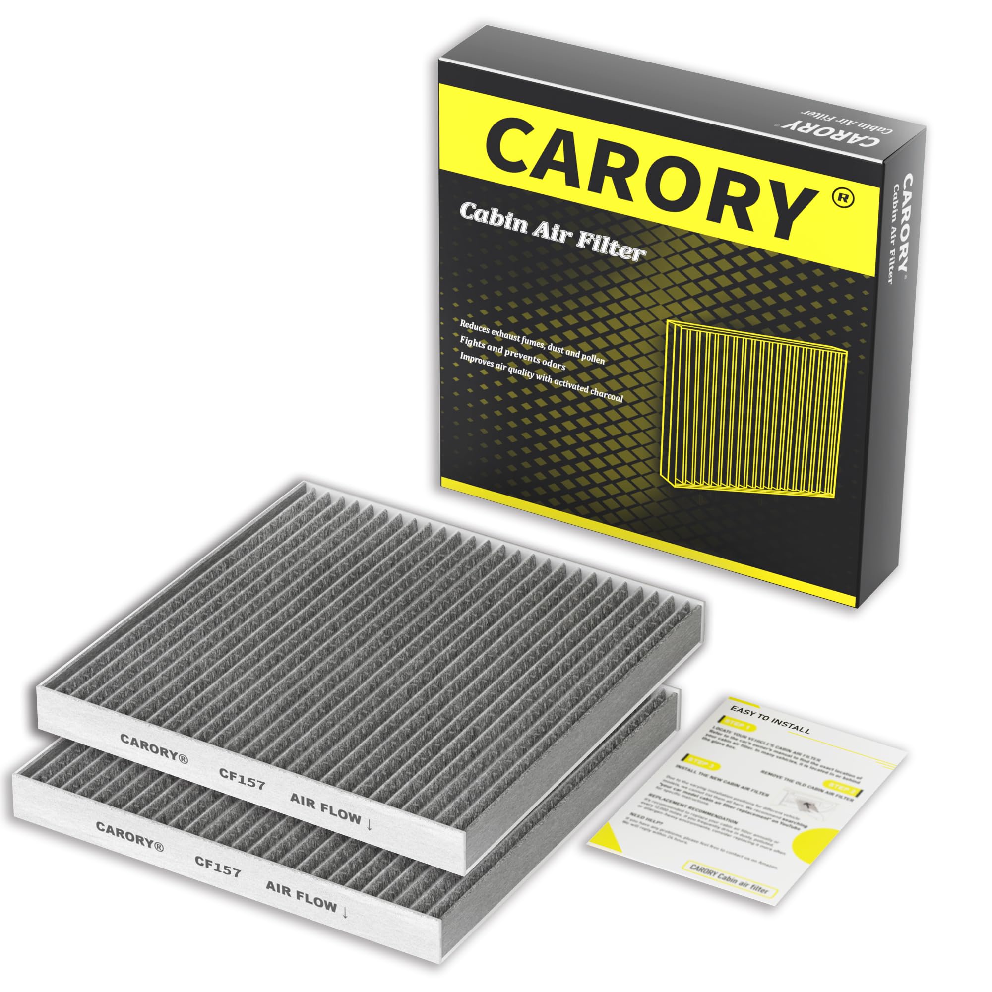 Cabin Air Filter w/Activated Carbon for Toyota Camry, Corolla, RAV4, Highlander, Lexus RX350, NX300, GX460, Subaru Legacy, Outback, Jaguar F-Pace, Land Rover Discovery, Range Rover and More