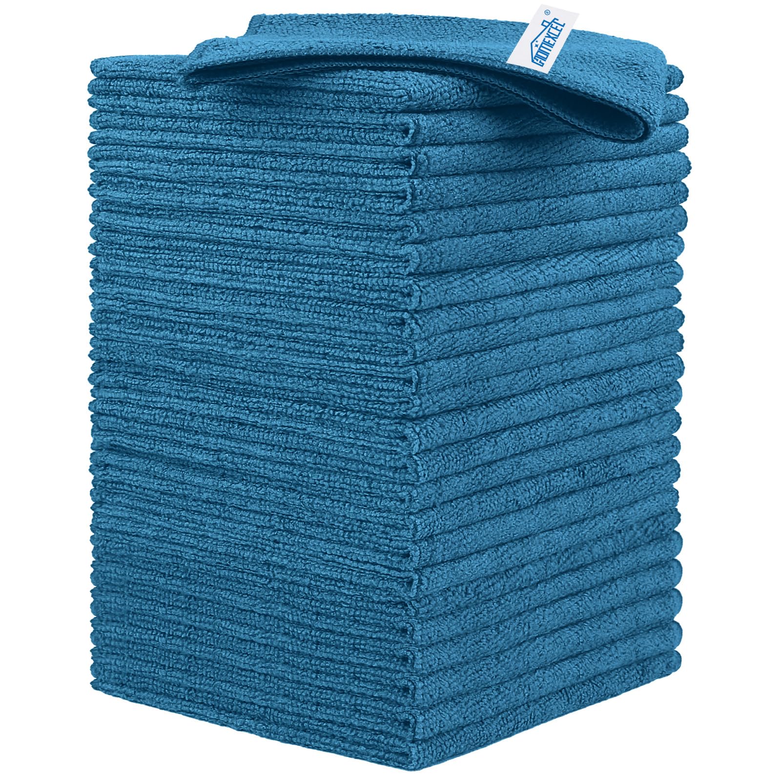 HOMEXCEL Microfiber Cleaning Cloth, 50 Pack Cleaning Rags, Cleaning Towels with 4 Color Assorted, 11.5"X11.5"(Green/Blue/Yellow/Pink)