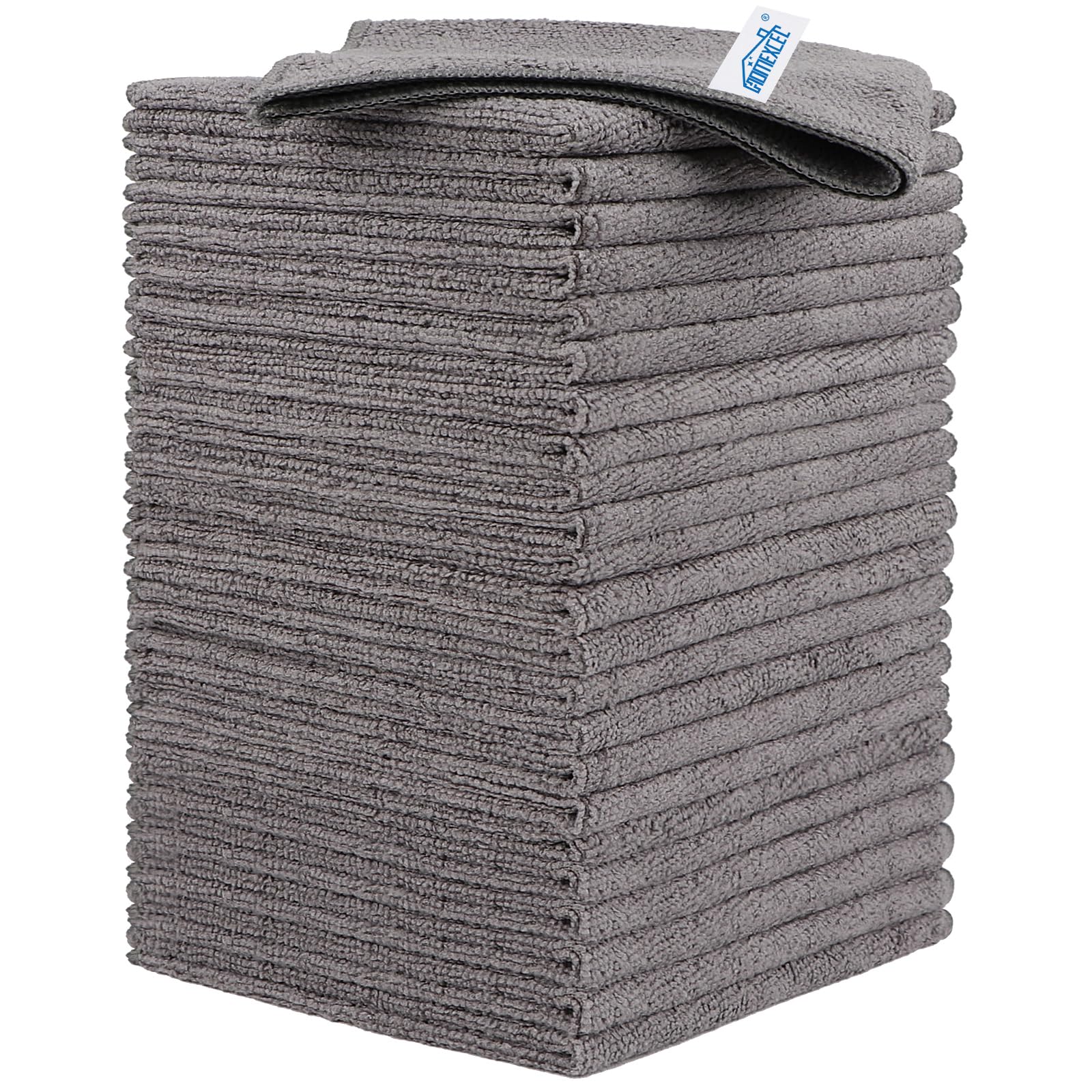 HOMEXCEL Microfiber Cleaning Cloth, 50 Pack Cleaning Rags, Cleaning Towels with 4 Color Assorted, 11.5"X11.5"(Green/Blue/Yellow/Pink)