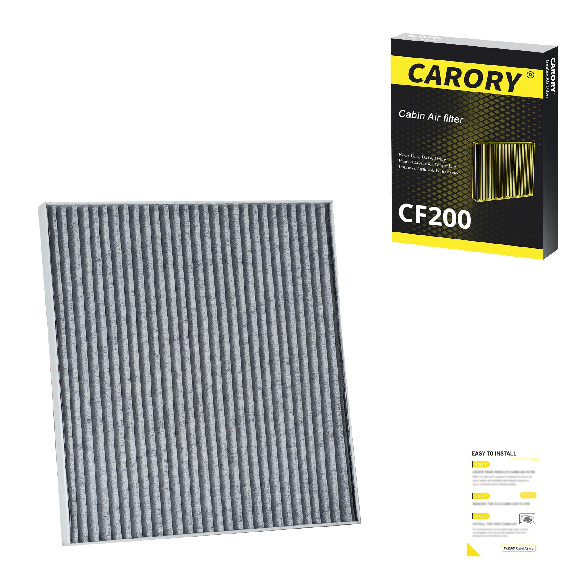 Cabin Air Filter w/Activated Carbon for Toyota Camry, Corolla, RAV4, Highlander, Lexus RX350, NX300, GX460, Subaru Legacy, Outback, Jaguar F-Pace, Land Rover Discovery, Range Rover and More