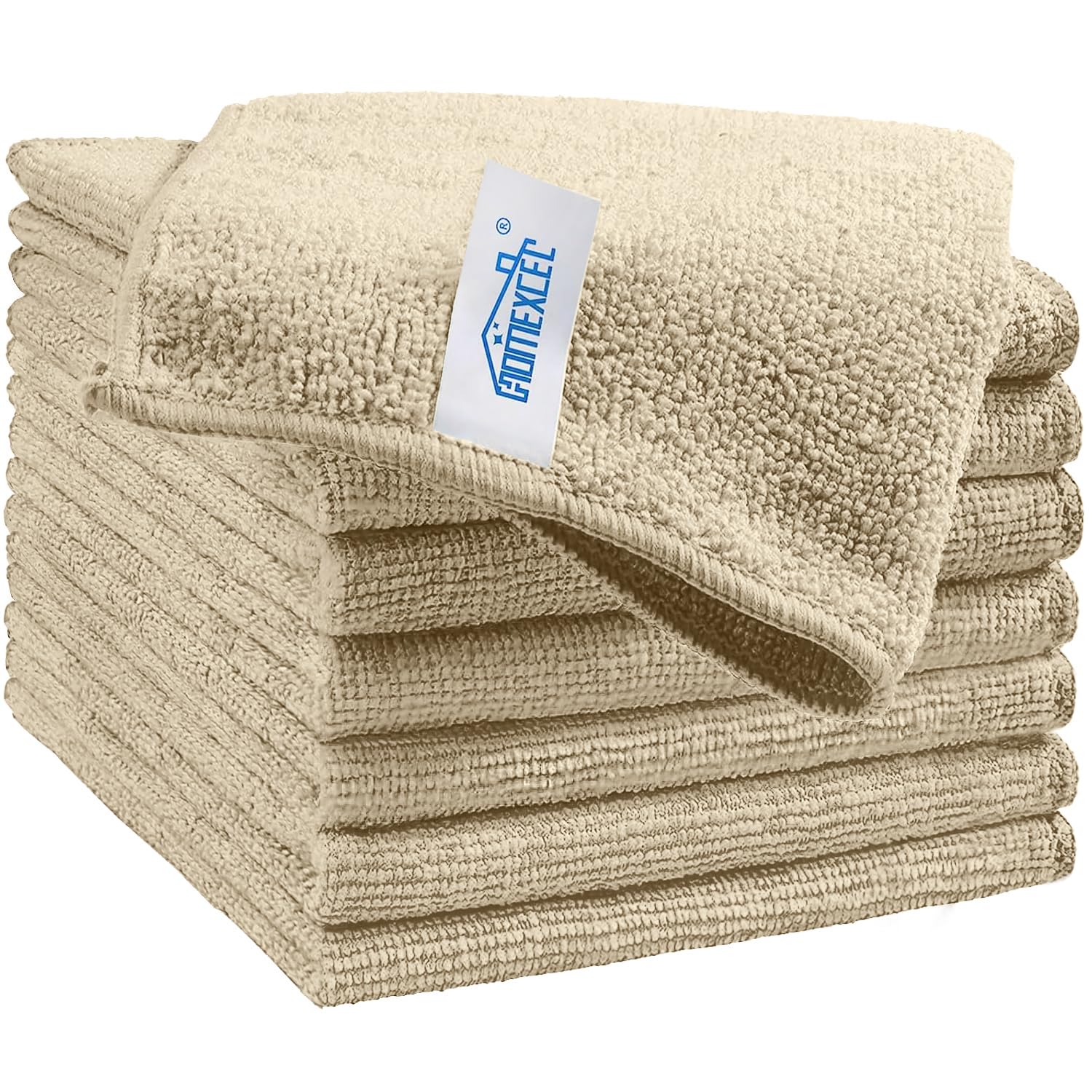 HOMEXCEL Microfiber Cleaning Cloth, 50 Pack Cleaning Rags, Cleaning Towels with 4 Color Assorted, 11.5"X11.5"(Green/Blue/Yellow/Pink)