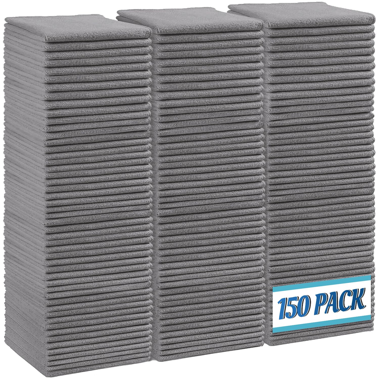 HOMEXCEL Microfiber Cleaning Cloth, 50 Pack Cleaning Rags, Cleaning Towels with 4 Color Assorted, 11.5"X11.5"(Green/Blue/Yellow/Pink)