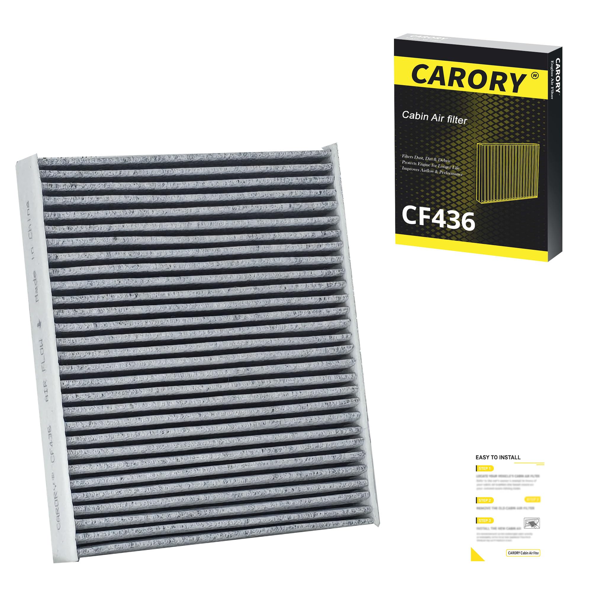 Cabin Air Filter w/Activated Carbon for Toyota Camry, Corolla, RAV4, Highlander, Lexus RX350, NX300, GX460, Subaru Legacy, Outback, Jaguar F-Pace, Land Rover Discovery, Range Rover and More