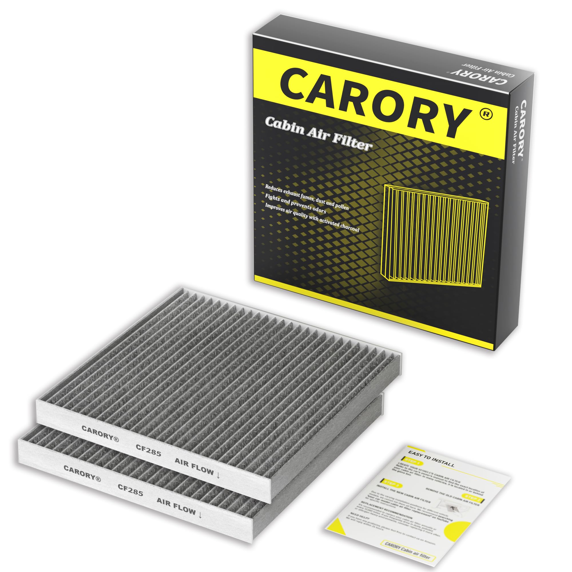 Cabin Air Filter w/Activated Carbon for Toyota Camry, Corolla, RAV4, Highlander, Lexus RX350, NX300, GX460, Subaru Legacy, Outback, Jaguar F-Pace, Land Rover Discovery, Range Rover and More