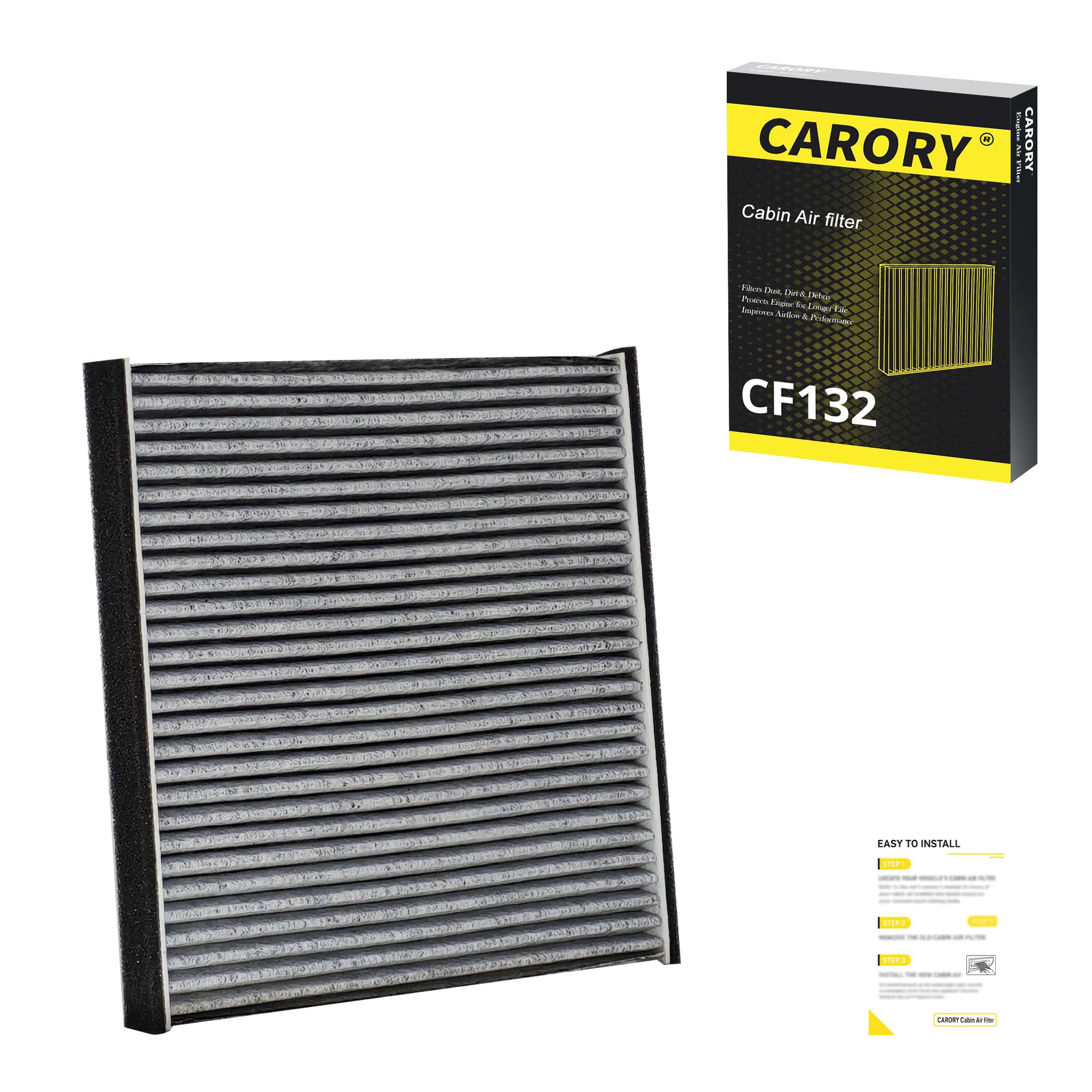 Cabin Air Filter w/Activated Carbon for Toyota Camry, Corolla, RAV4, Highlander, Lexus RX350, NX300, GX460, Subaru Legacy, Outback, Jaguar F-Pace, Land Rover Discovery, Range Rover and More
