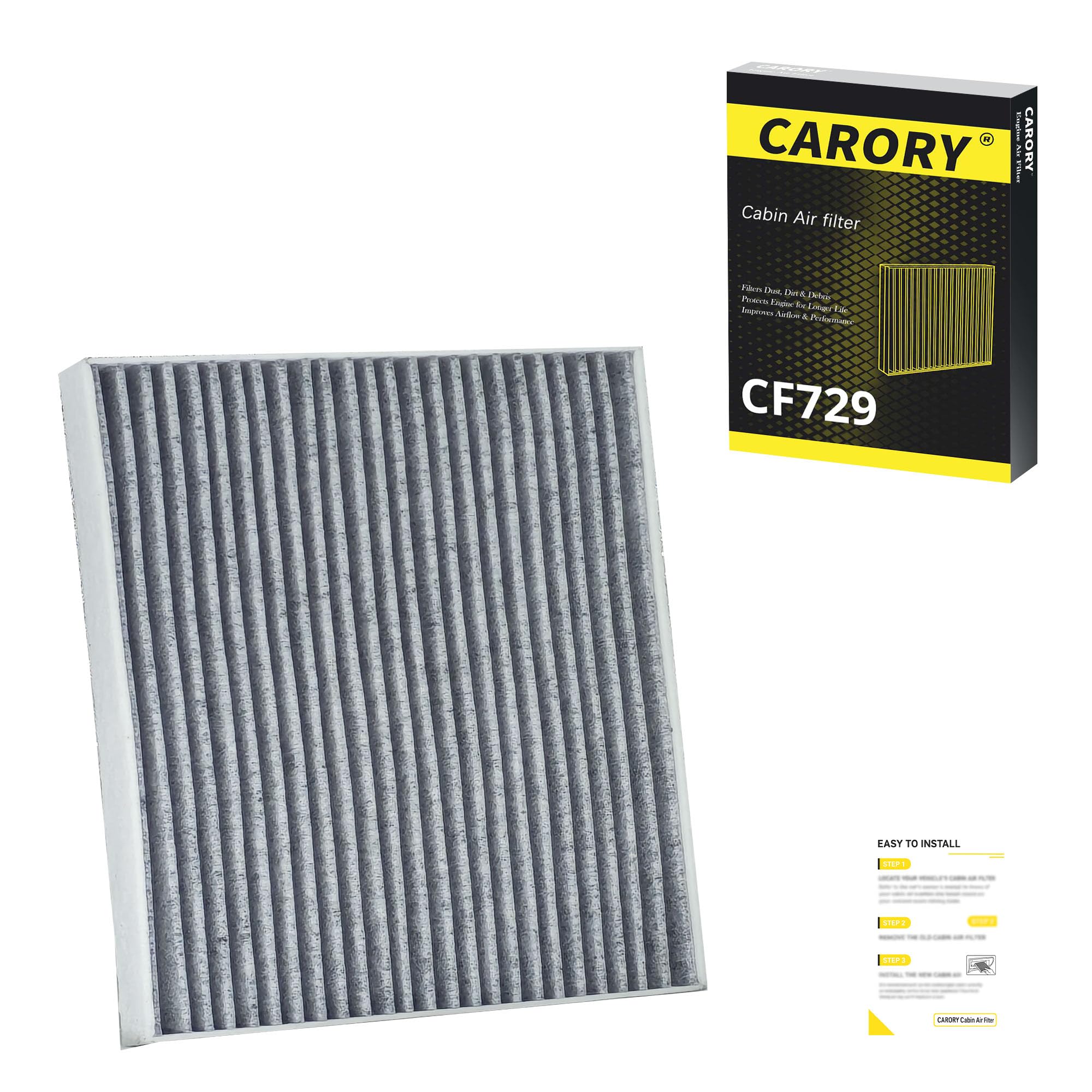 Cabin Air Filter w/Activated Carbon for Toyota Camry, Corolla, RAV4, Highlander, Lexus RX350, NX300, GX460, Subaru Legacy, Outback, Jaguar F-Pace, Land Rover Discovery, Range Rover and More