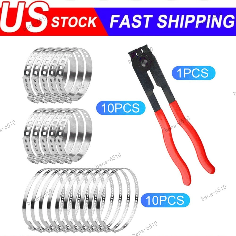 CV Joint Axle Boot Clamp Pliers Tool w/20 Crimp Bands Replace For Auto / ATV US